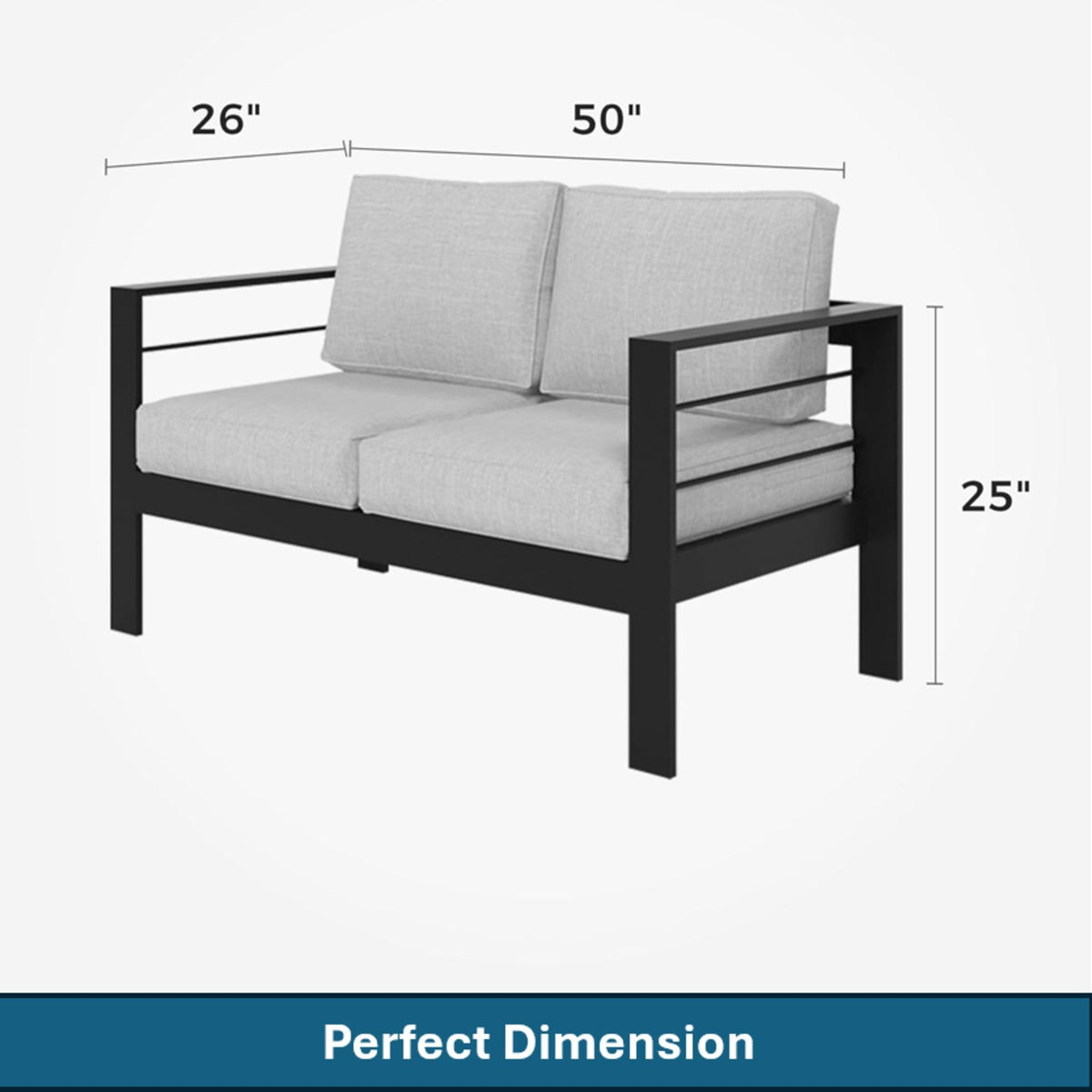 Patio All-Weather Loveseat With Thick Cushions