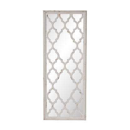 Espejo de suelo envejecido, espejo de cuerpo entero para baño, dormitorio y sala de estar, blanco