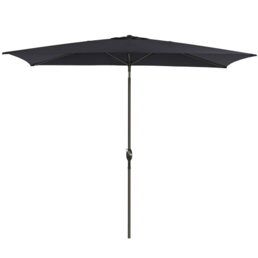 Rectangular Patio Umbrella With Crank Tilt, Polyester UV-Resistant Canopy