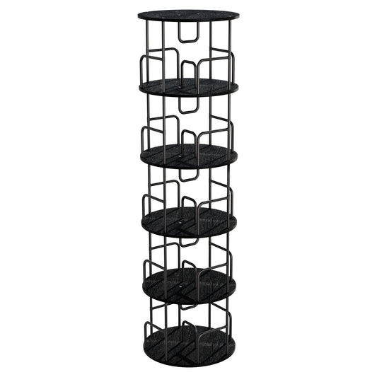 Rotating Bookshelf Tower 5 Tier Spinning 360 Degree Revolving Storage Shelf