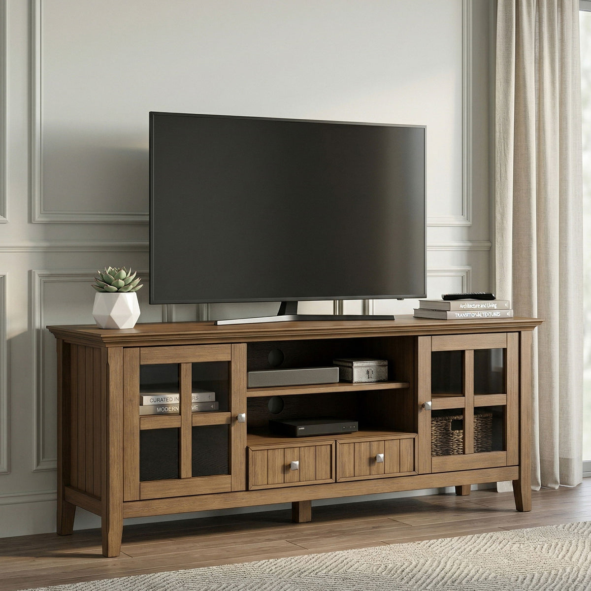 Acadian - Mueble para TV - Marrón rústico envejecido natural