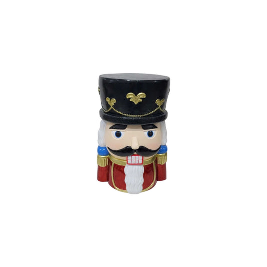 Classic Nutcracker Soldier Stool, Retro Christmas Decor Figurine Seat, Indoor Outdoor Use - Black / Red