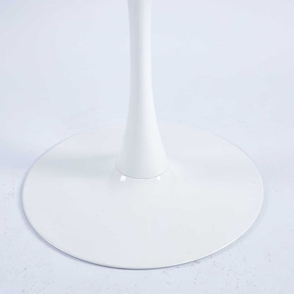 Table Mid-Century Dining Table For 4-6 People With Round MDF Table Top, Pedestal Dining Table, End Table Leisure Coffee Table - White