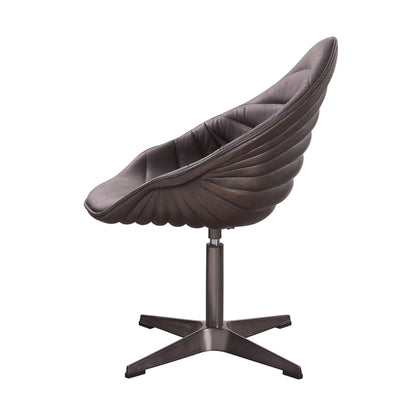 Pipino - Silla decorativa giratoria de cuero flor de primera calidad - Ébano antiguo
